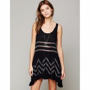 Free People Voile and Lace Trapeze Slip Dress XS